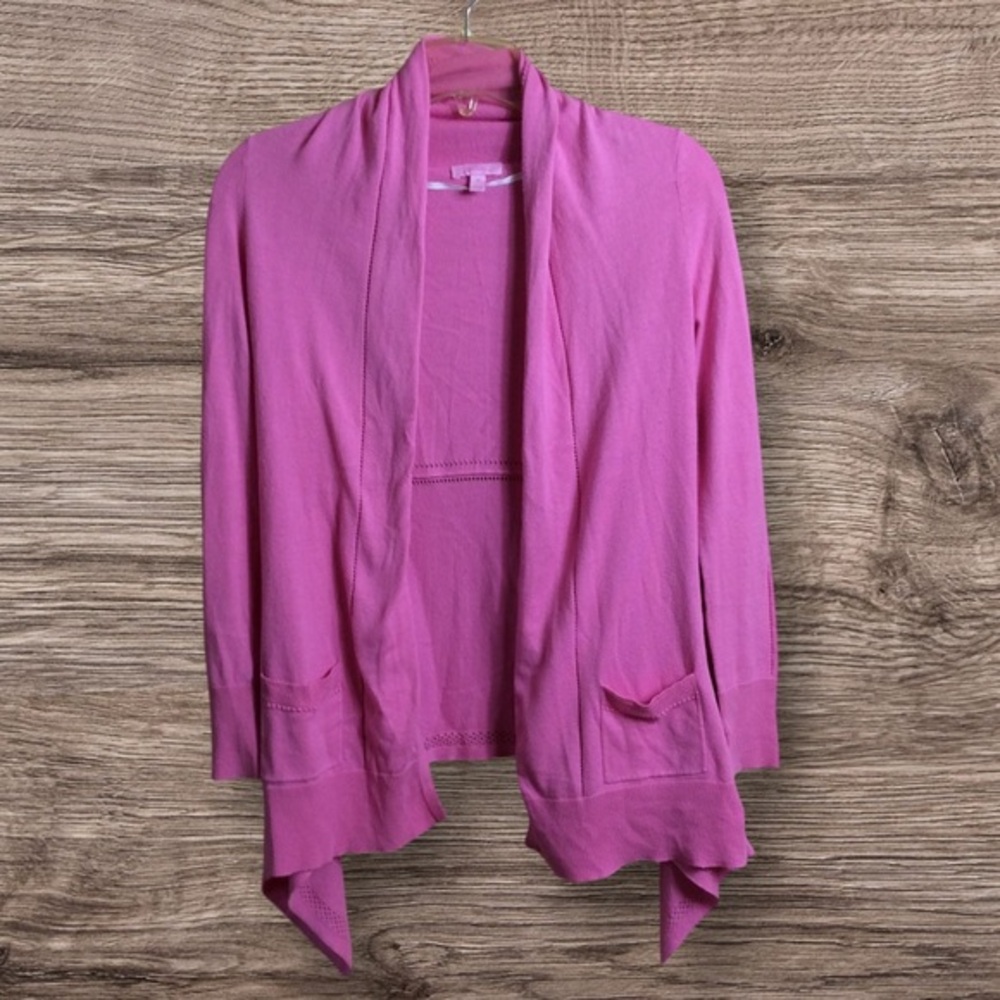 🎈3/$20! 
Lilly Pulitzer, pink silk bland cardigan. XS.